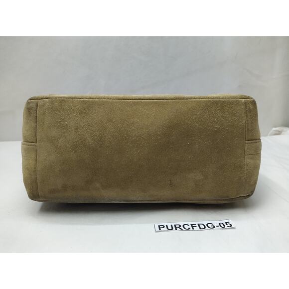 Coach Signature Brown Canvas Suede Hobo Shoulder Bag - Picture 8 of 16